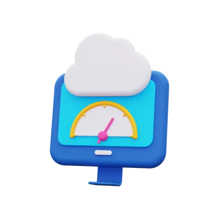 Cloud performance testing  3D Icon