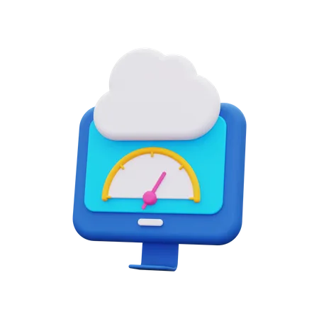 3 D Cloud Performance Testing Icon 3D Icon