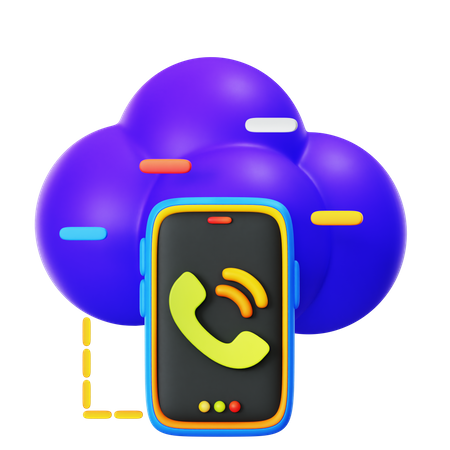 Cloud Phone Call  3D Illustration