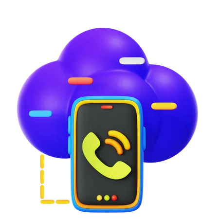 Cloud Phone Call 3D Illustration