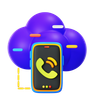 cloud phone call 3d logo