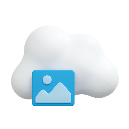 Cloud Photo Storage  3D Icon
