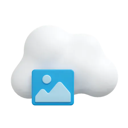 Cloud Photo Storage  3D Icon