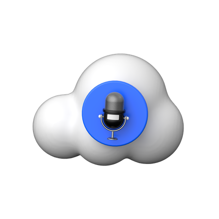 Cloud Podcast  3D Icon