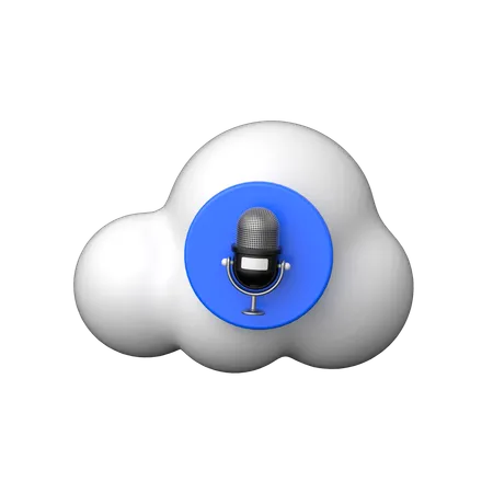 Cloud Podcast  3D Icon