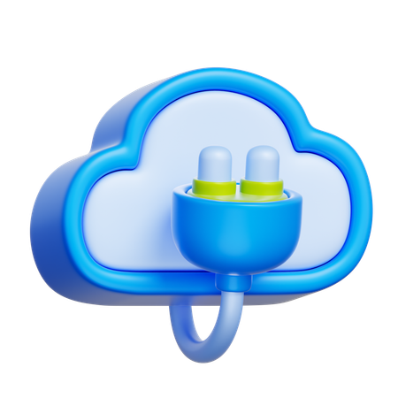 Cloud Power Supply  3D Icon
