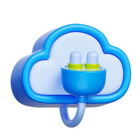Cloud Power Supply  3D Icon