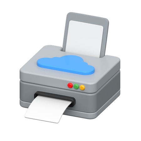 Cloud Printer  3D Icon