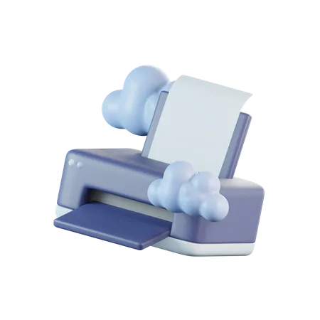 Cloud Printer  3D Icon