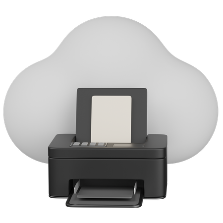 Cloud Printing  3D Icon