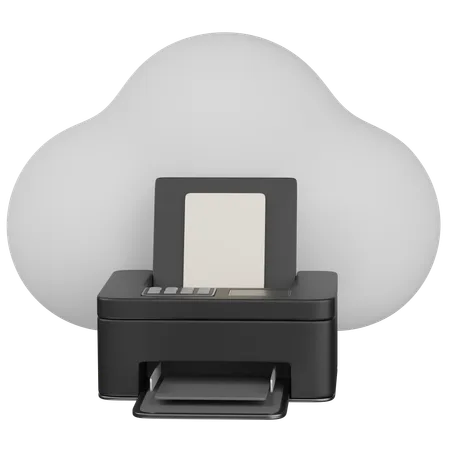 Cloud Printing  3D Icon