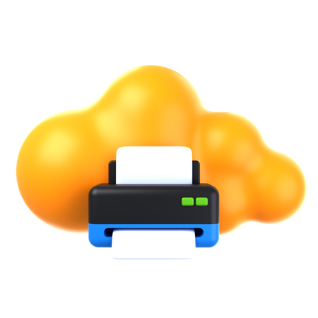 Cloud Printing  3D Icon