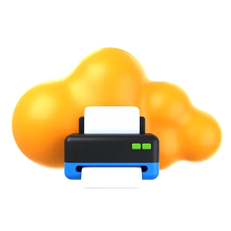 Cloud Printing  3D Icon