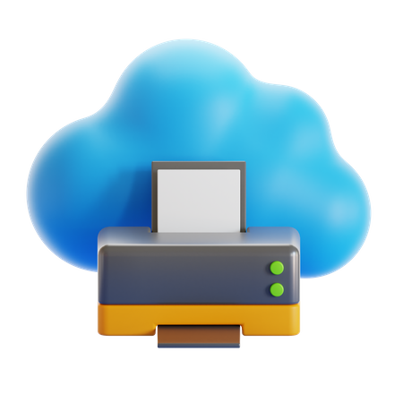 Cloud Printing  3D Icon