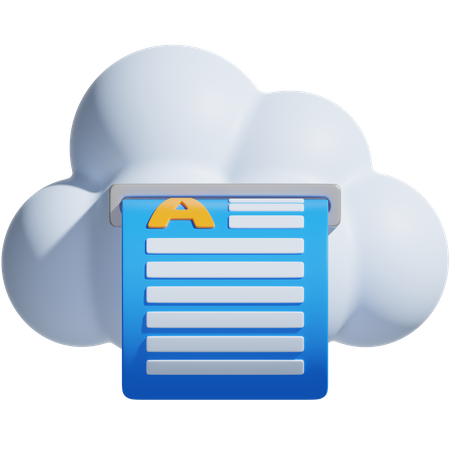 Cloud Printing  3D Icon