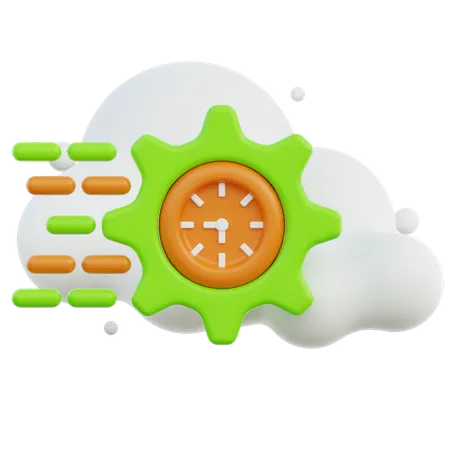 Cloud Process  3D Icon