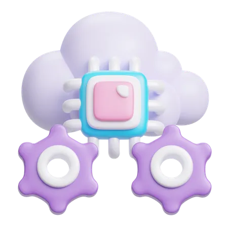 Cloud Processing  3D Icon