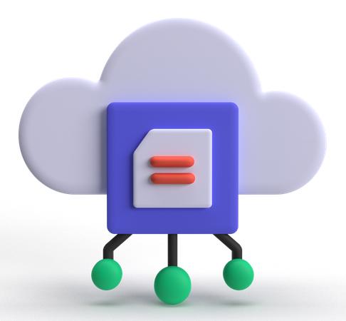 Cloud Processing  3D Icon