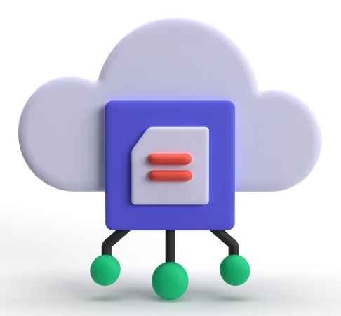 Cloud Processing  3D Icon