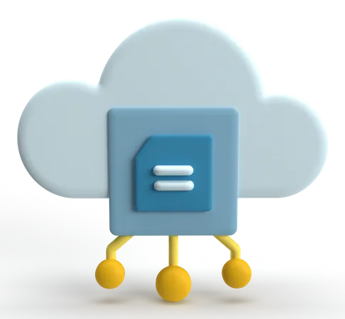 Cloud Processing  3D Icon