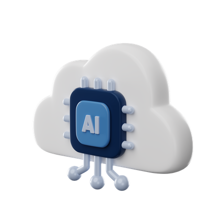 Cloud processor  3D Icon