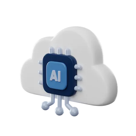 Cloud processor  3D Icon