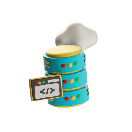Cloud Programming And Database Tab  3D Icon