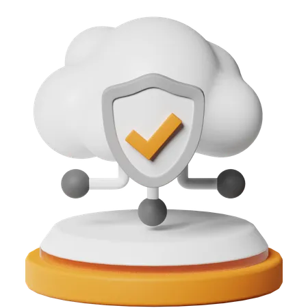 Cloud Protection  3D Icon