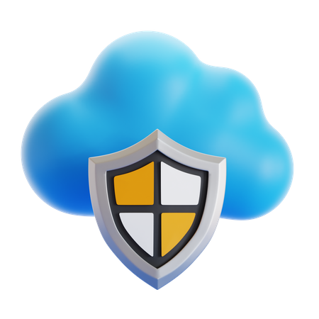 Cloud Protection  3D Icon