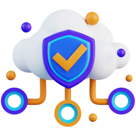 Cloud Protection  3D Icon