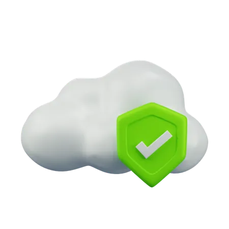 Cloud Protection  3D Icon