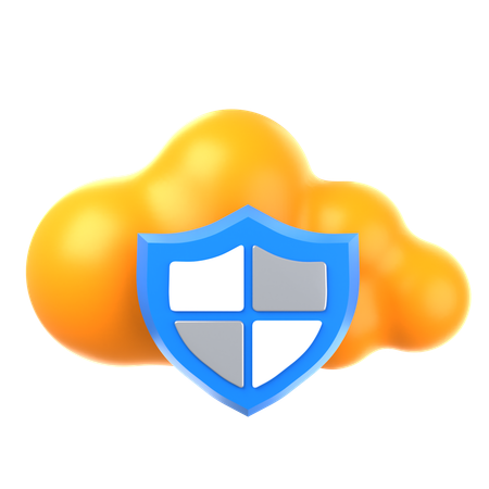 Cloud Protection  3D Icon