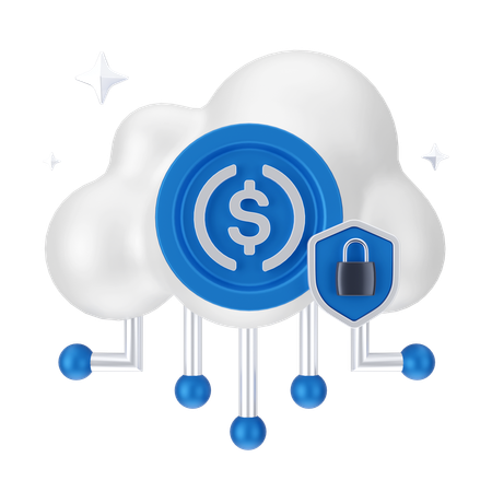 Cloud protection  3D Icon