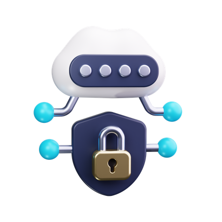 Cloud protection  3D Icon