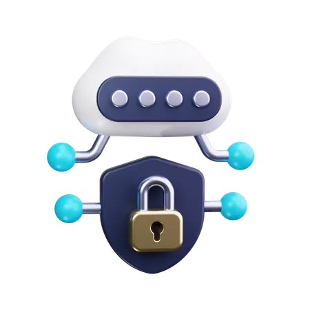 Cloud protection  3D Icon