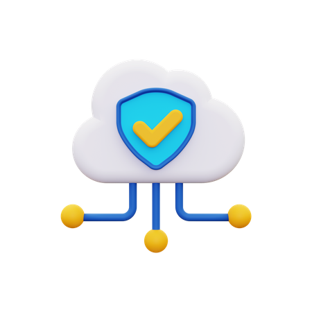 Cloud protection  3D Icon