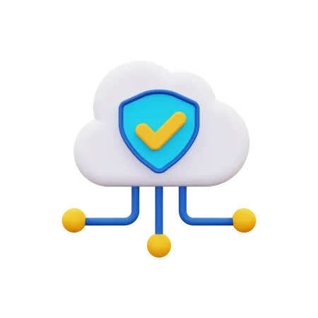 Cloud protection  3D Icon