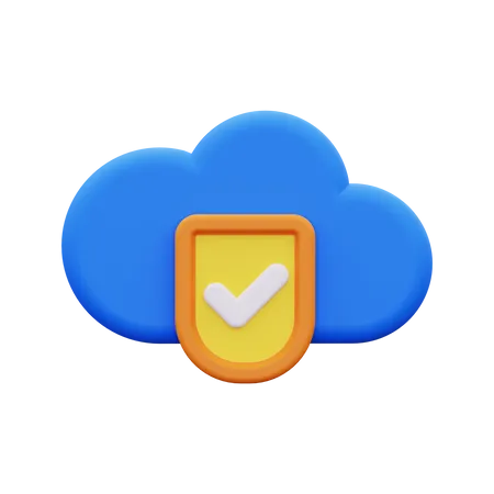 Cloud Protection  3D Icon