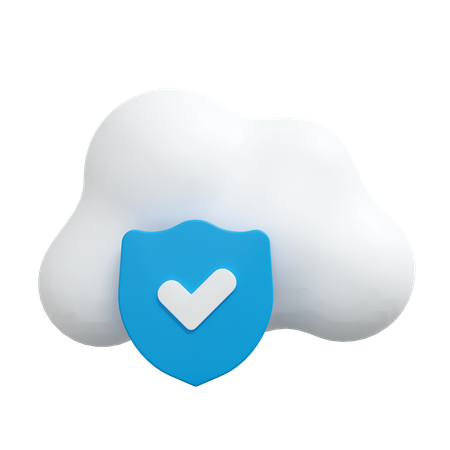 Cloud protection  3D Icon