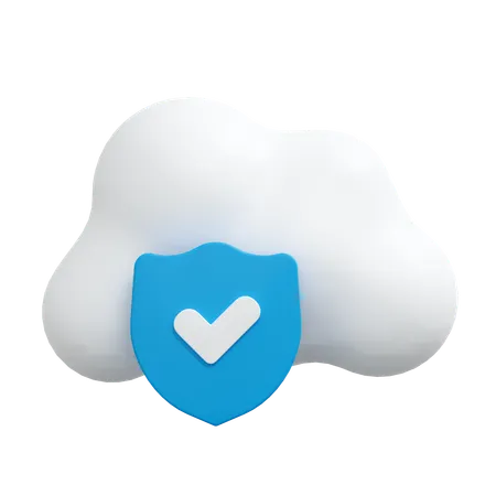 Cloud protection  3D Icon