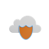 3d cloud icon firewall illustration