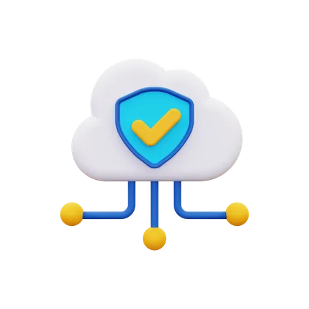 Cloud protection 3D Icon