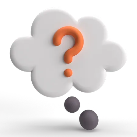 Cloud Question  3D Icon