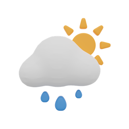 Cloud Rain Day Sun Weather  3D Icon