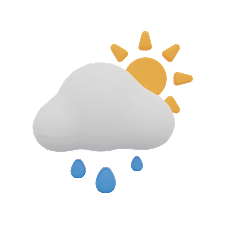 Cloud Rain Day Sun Weather  3D Icon