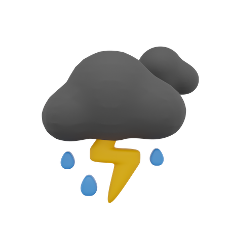 Cloud Rain Storm Thunder Day Sun Weather  3D Icon