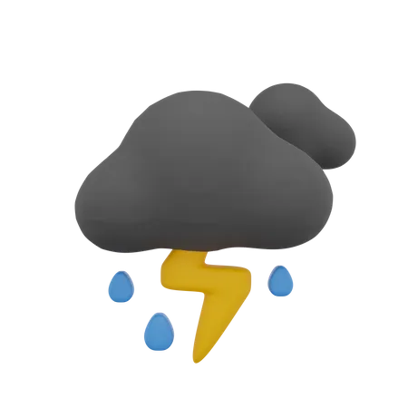 Cloud Rain Storm Thunder Day Sun Weather  3D Icon