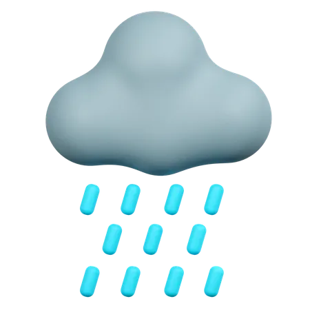 Cloud Raining Illustration 3D Icon