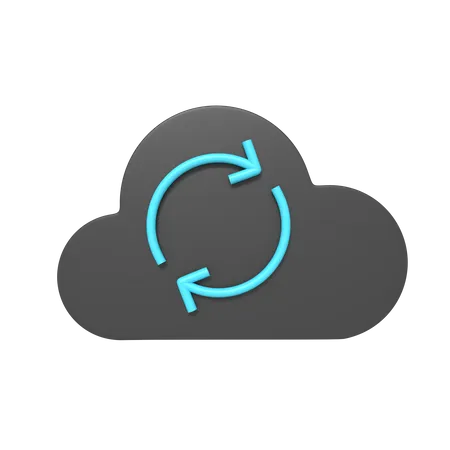 3 D Icon Of Data Cloud Refresh 3D Icon