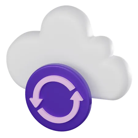 Cloud Restore Icon Perfect For Conveying The Essence Of Data Recovery Security And Digital Resilience 3 D Render Illustration 3D Icon